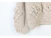 Handmade Chunky Cable Knit Wool Sweater - Heart Pattern Loose Fit