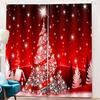 2 Pieces Christmas Blackout Curtains Exquisite Xmas Themed Festival Ornament Window Decor Accessory for Scene Layout