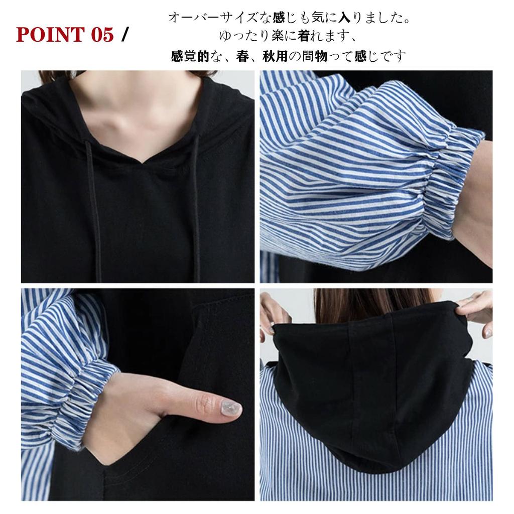 WoauNuiHll Long Sleeve Pullover Hoodie with Contrast Long Hooded Oversized Fits Plus Loose Perfect for Commuting Women's Pattern, T-Shirt, Top,