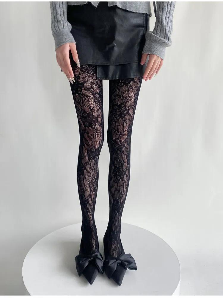 Lace Patterned Sheer Pantyhose Women Floral Mesh Tights Stretchy Seamless Hosiery for Daily Wear and Special Occasions