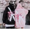 Stylish 3D Printed Hoodie Couples Sakura Floral Design Japanese Korean Streetwear Casual Long Sleeve Sweatshirt