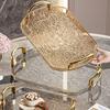 Food Platter Clear Plastic Serving Tray With Handles Versatile Dining Tea Serving Platter For Home Restaurant Cafe Decorate Tray