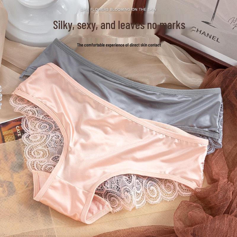 Lace Butterfly Low-Rise Panties - Breathable Ice Silk