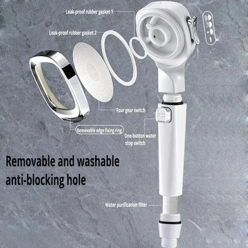 3 Modes Adjustable One-Key Stop Water Shower Heads High Pressure Water Saving  Shower Heads High Quality Bathroom Showers