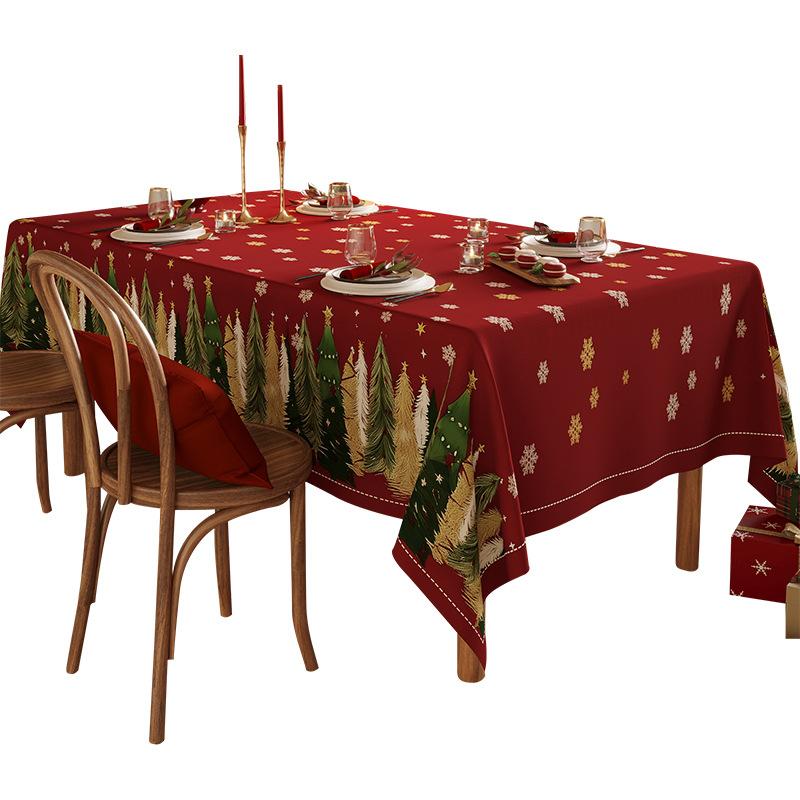 Christmas Waterproof Tablecloth Atmosphere Decorative Dining Table Cloth Dining Table Photo Background Cloth Stall Dirt-Resistant Cloth