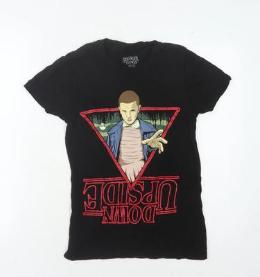 Stranger Things Maglietta Grafica Nera Unisex S