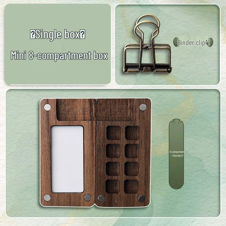 

Портативный мини-бокс для акварельных красок с деревянной палитрой - Дорожный скетчбук и игрушка для рисования