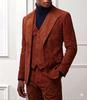 BROWN  Men's Handmade Stylish Formal Work Party Real Soft Suede Leather Blazer Coat