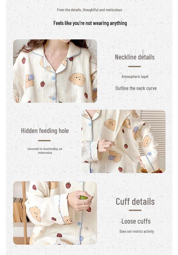 Frühling-Herbst Baumwolle Schwangerschaft Still Nachthemd Kleid für Schwangere Frauen