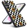 Checkerboard Checkered Luxury Black Phone Case For Samsung Galaxy S23 S24 S25 Ultra S22 Plus S21