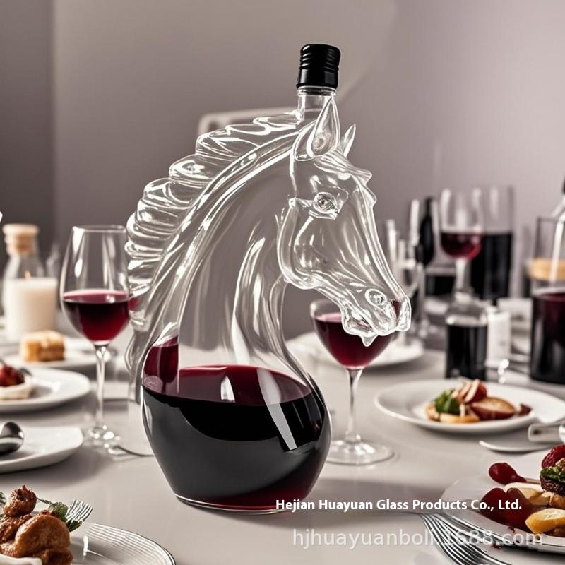 Sticlă de Whiskey Decantor de Sticlă în Formă de Cap de Cal Gravat Pentru Whiskey Bourbon Brandy Sticlă Unică de Lichior Cadou Pentru Iubitorii de Whiskey