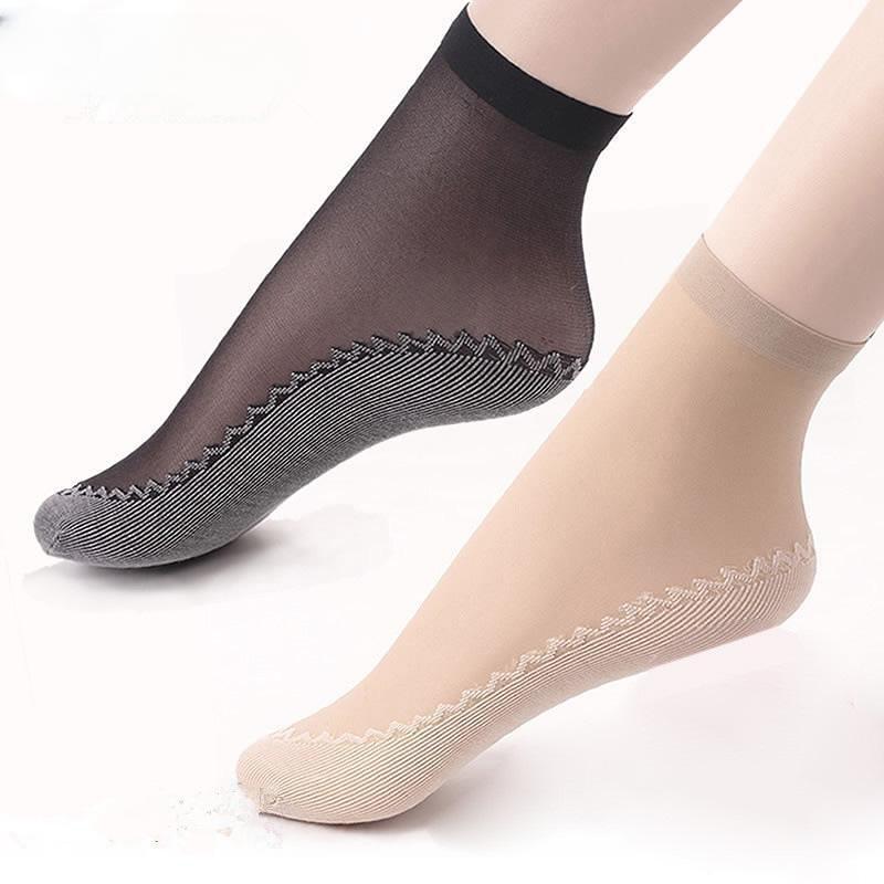 Women's Ultra-thin Cotton Silk Short Socks Seamless Breathable Socks Nylon Fashion Ladies Female Short Ankle Silk Socks