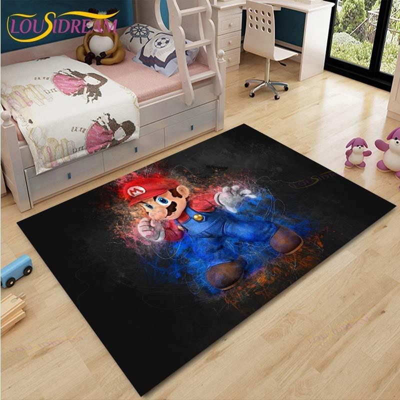 Mario Bros Anime Teppich Wohnzimmer Schlafzimmer Nachttisch Matte Japanisches Arbeitszimmer Computer Stuhl Home Fashion Bodenmatte Bereich Teppich