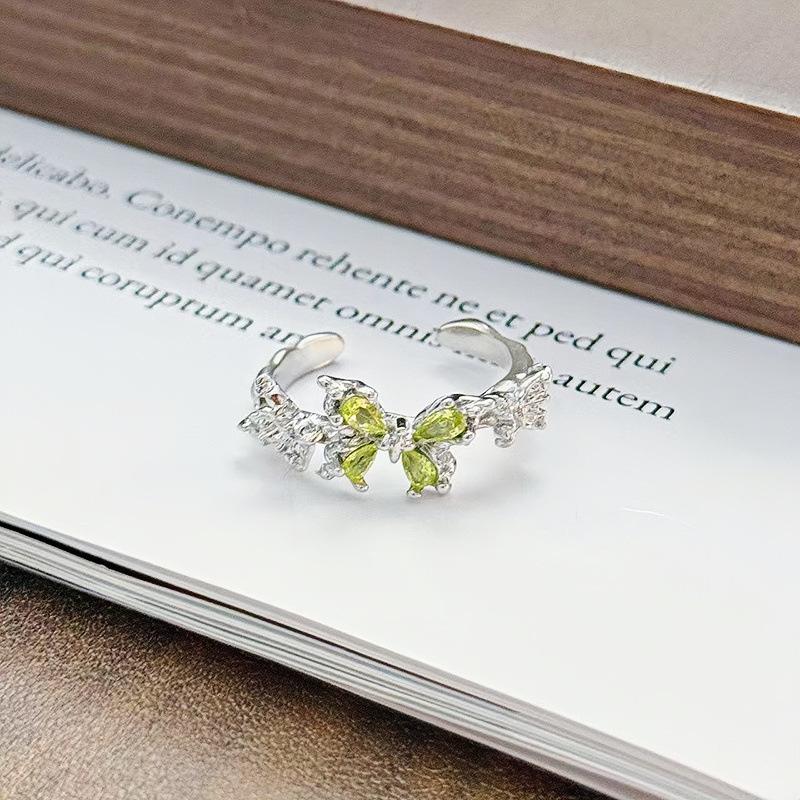 Zircon Enamel Butterfly Open Ring: Luxurious, Versatile, and Stylish for Women