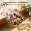 Home Window Hanging Ornament Christmas Acrylic Puzzle Suncatcher, Holiday Tree Snowman Stockings Red Bird Sun Catcher Stained Glass Art Kit