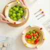 Creative Cartoon Ceramic Fruit Bowl Fork Set, Strawberry Shape, Milkshake Bowl