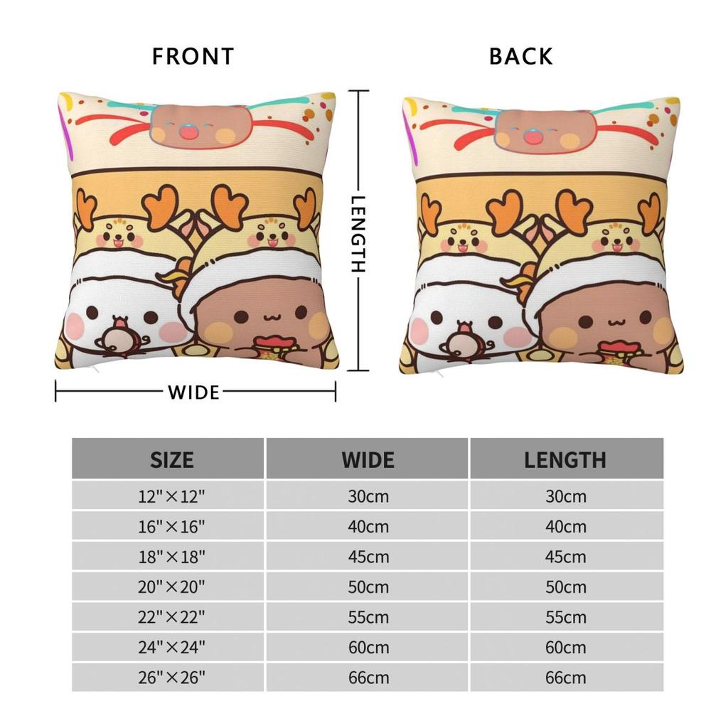 Cute Bubu Dudu Happy New Year Pillowcase Double-Sided Printing Cushion Cover Decor Throw Pillow Case Cover Home Zippered 40*40Cm