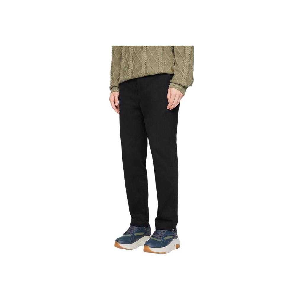 Skechers Yazan Series Comfortable Skin-Friendly Soft Woven Straight Leg Casual Pants Men Bottoms Carbon-Black L324M117-0018