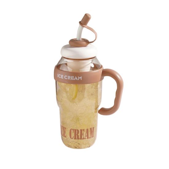 1300ML Cute Straw Water Bottle Leakproof Lid Adjustable Strap Portable Travel Cup Large Capacity Fitness Bike Bottle BPA-Free Summer Cold Water Pot