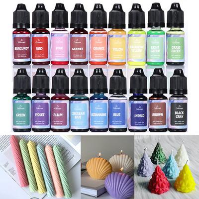 10ml Candle Soap Dye Resin Pigment 24 Color Liquid Colorant for DIY Candle Soap Mold Making Handicraft Material Supplies Pigment