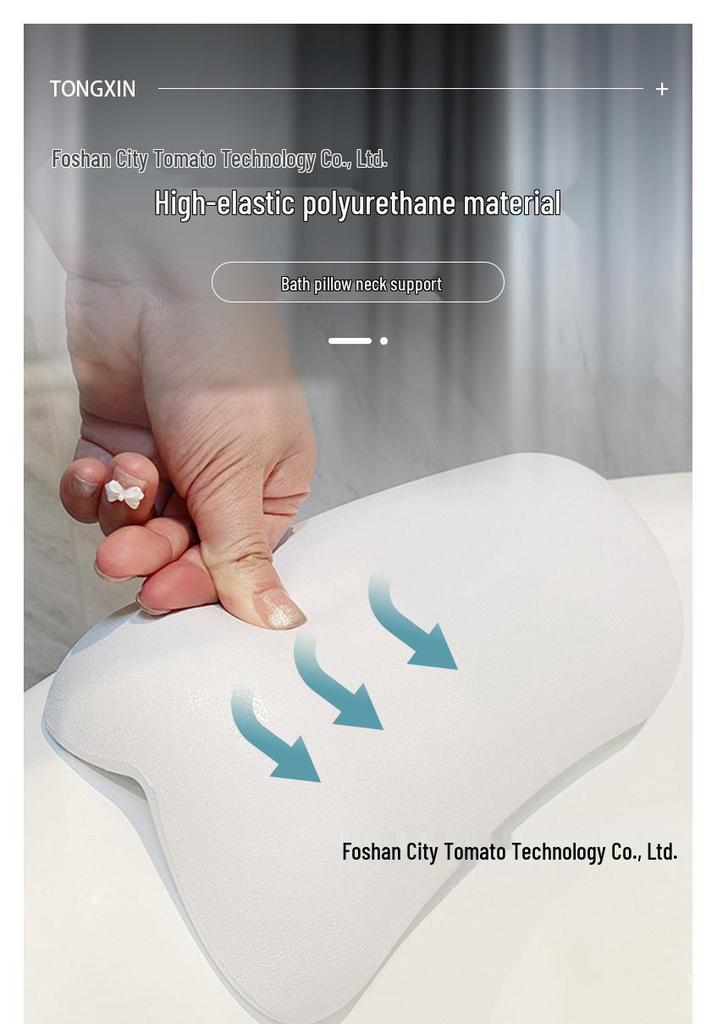 Deluxe Non-Slip Bath Pillow with Headrest and Backrest for Neck and Spine Support