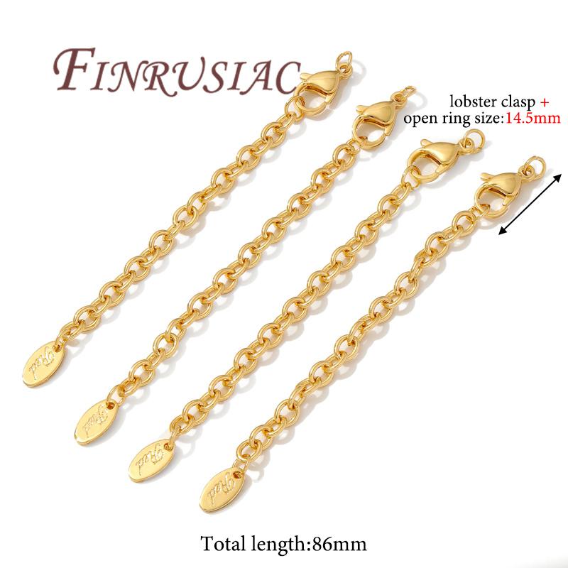 18K Gold Plated Extension Chain,Lobster Clasps with Extender Chain Connector,DIY Bracelets Accessories,Jewelry Making Supplies