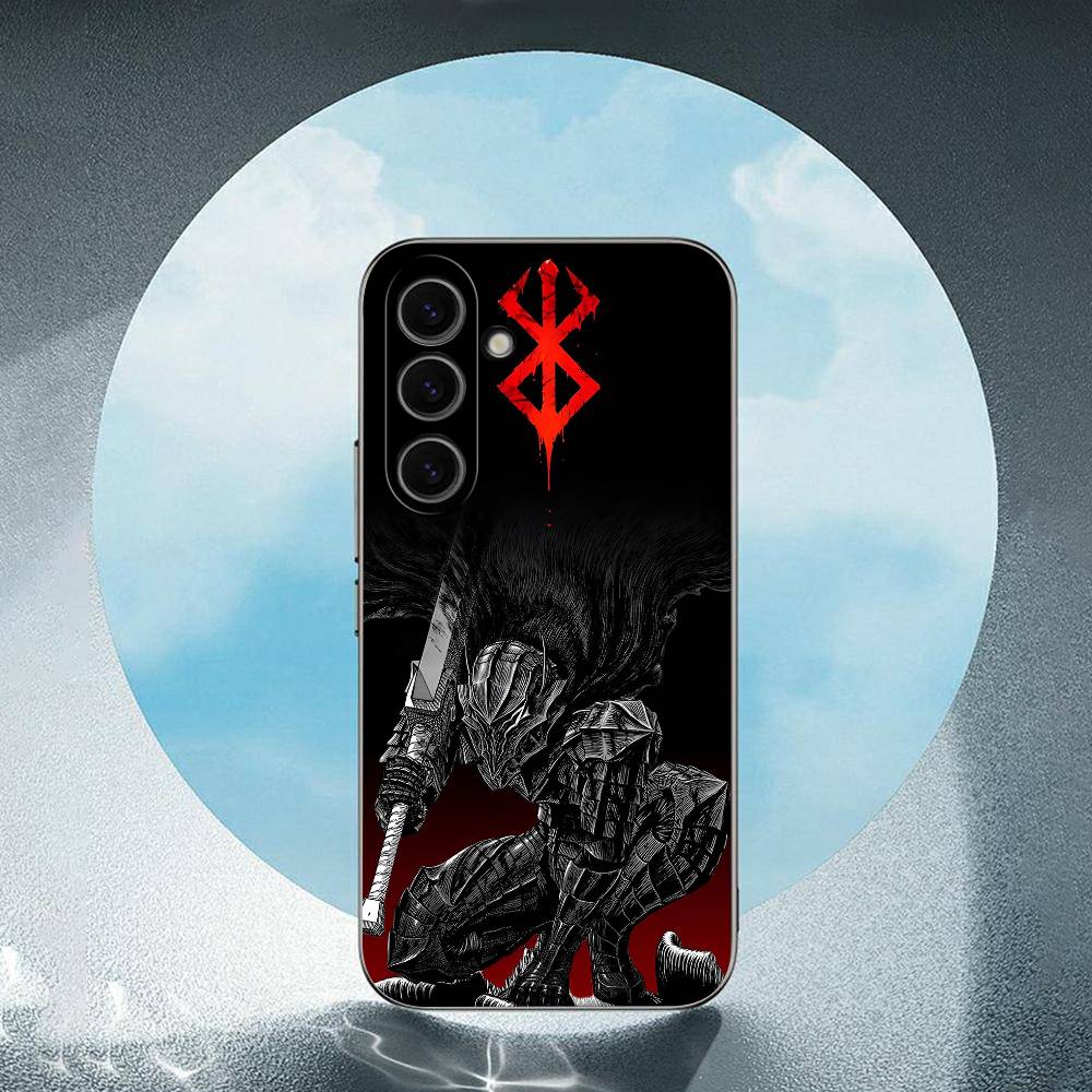 Berserk-k For Samsung Galaxy S23 S24 S25 Ultra S22 Plus S21 Black Soft Case Waterproof Soft Case