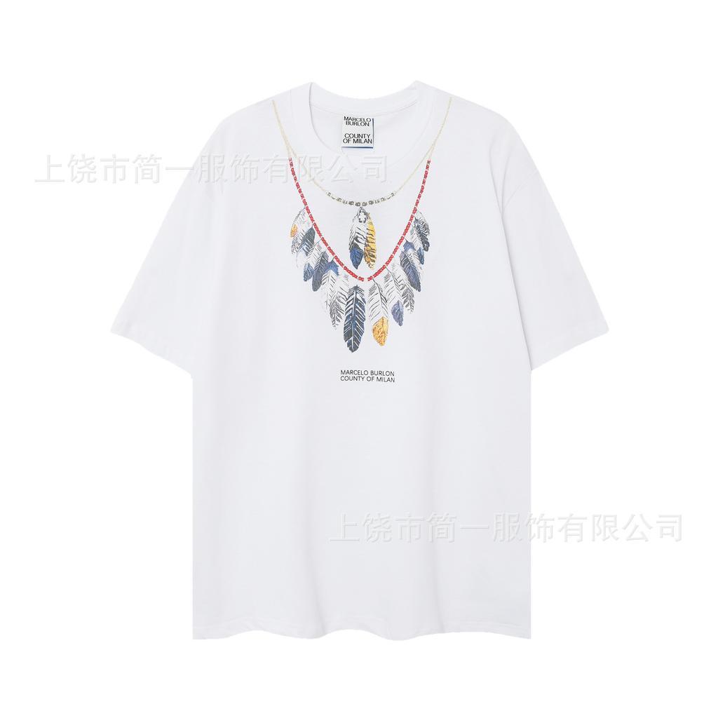 Summer Men's and Women's Same Fashion Trend T-shirt Personalized Trend Wing Printing Comfortable and Simple