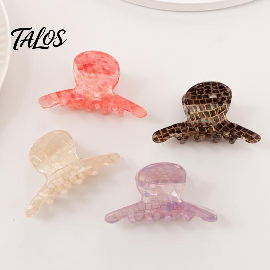 Fine Hair Grip Clip Smooth Edge Claw, Mini Octopus Clip, Colorful Transparent Side Acetic Acid Shower High Elasticity Spring Accessories Rounded