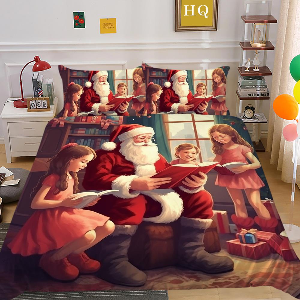 

Рождественский лось 3D-печать полиэстер наволочка пододеяльник набор из двух или трех предметов в наличии EU Single 135*200