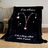 Starry Aries constellation outlined with bright stars on a black background. for all seasons blanket lunch break throw gift