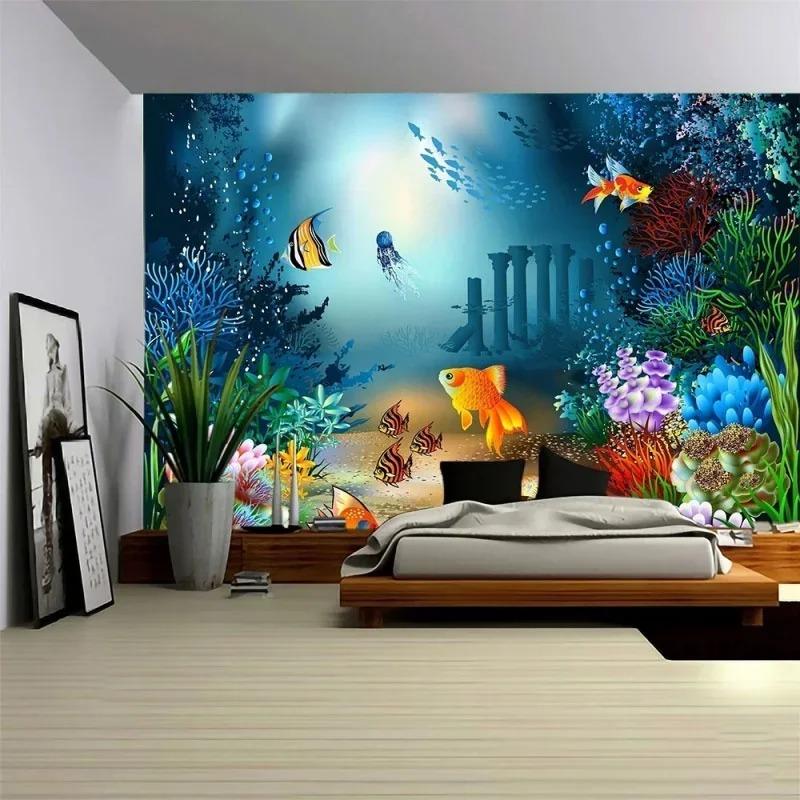 Fantasy Ocean World Animal Wall Hanging Bedroom Decorative Tapestry Curtain Background Room Decorative Art Tapestry