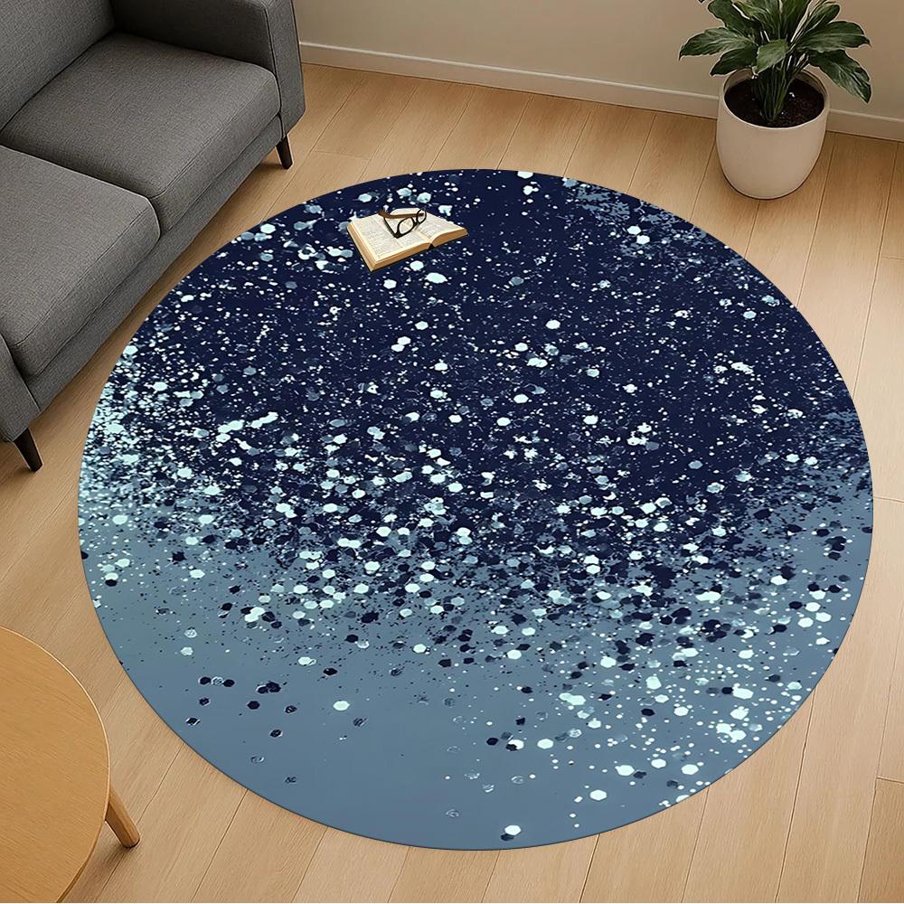 

1pc Glitter Circle Round Chair mat office Area Rug - Non-Slip, Floor Mat for Office, Bedroom, and Indoor Decor p127103 80cm by 80cm