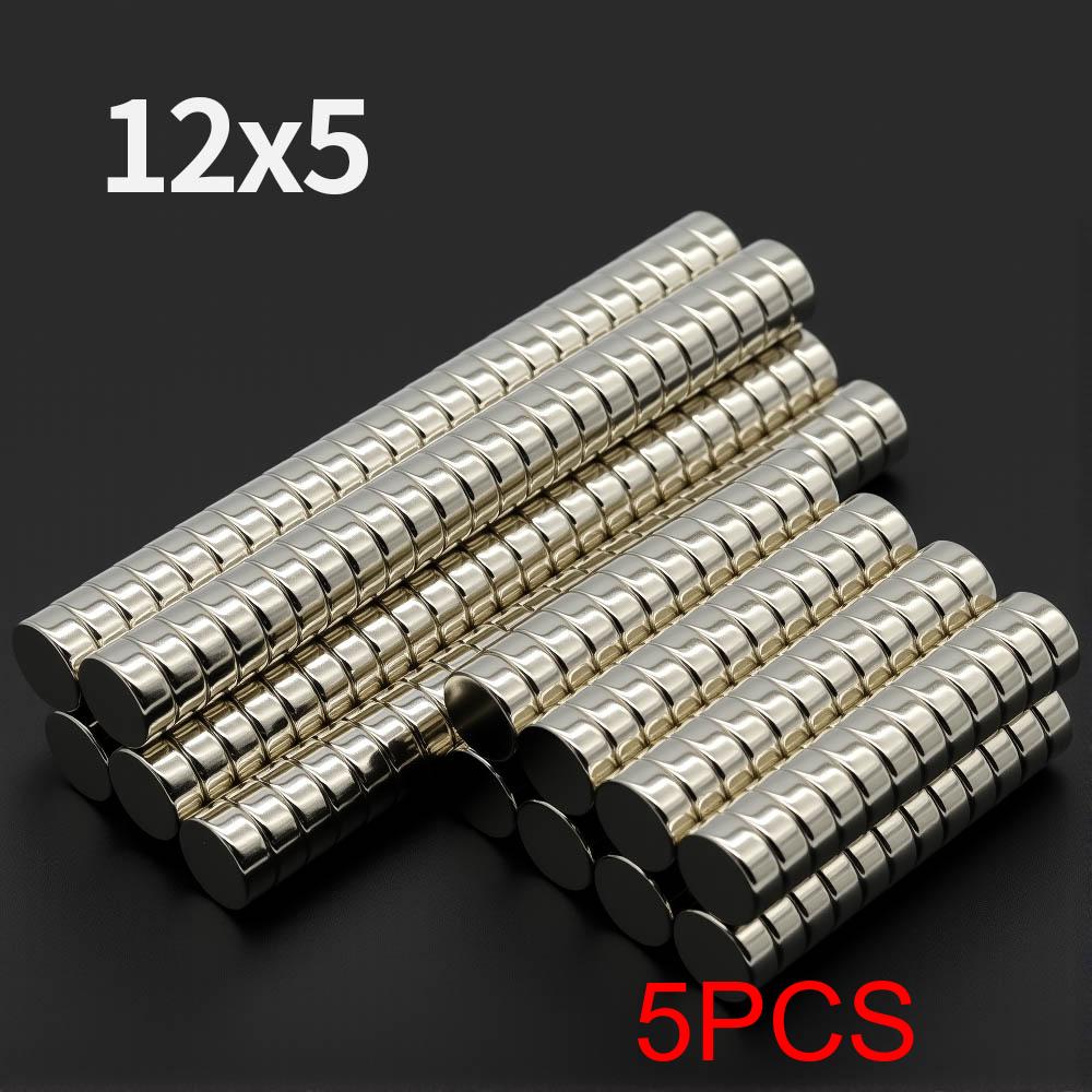 12x5mm Powerful Neodymium Magnet N35 NdfeB Permanent Magnetic imanes Round Super Strong Fridge Magnets DIY