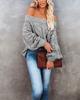 Autumn and winter new Temu hot-selling word shoulder loose knitted sweater solid color pullover sweater women