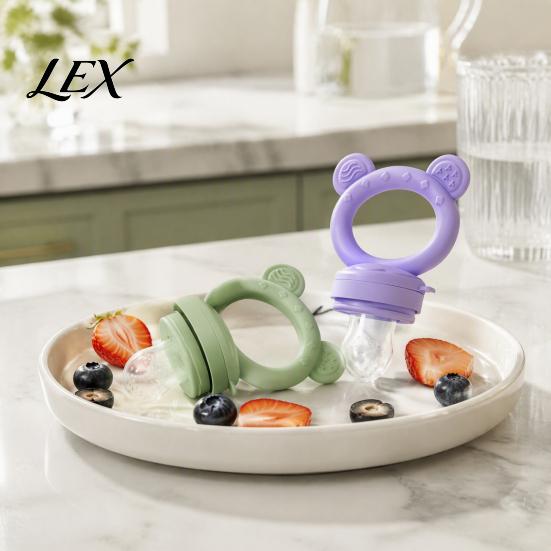Baby Led Weaning Supplies Silicone Fruit Feeder/Mold, Food Training Teething Relief Pacifier, Easy Grade Feeder to Hold Safe Chewer for Infants Travel