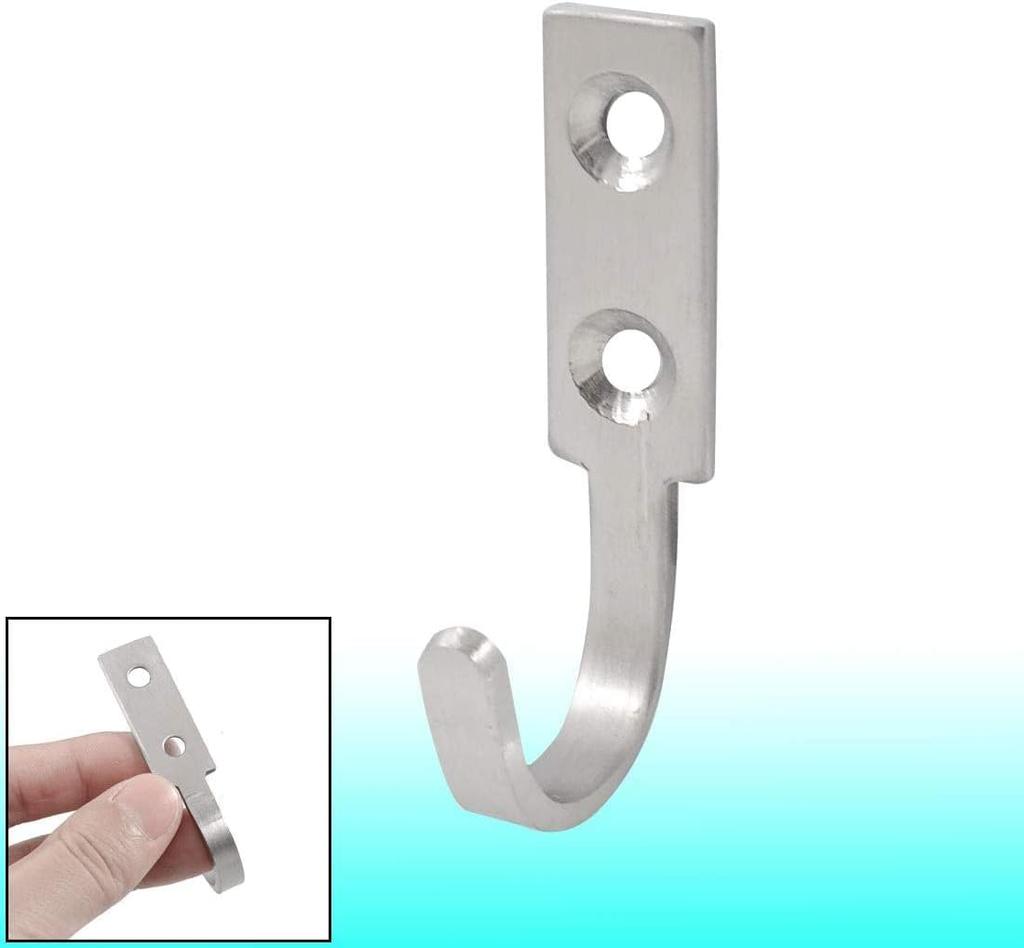 8pcs Stainless Steel Heavy Duty Wall Hooks Coat Robe Hat Key Bag Towel Hanger Holder For Indoor Outdoor Use