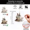 Yousheng 4 Pcs 2D Acrylic Christmas Ornament Cup Shaped Hot Cocoa Hanging Ornaments Snow Village House Xmas Tree Decoration for Tree Car Decor