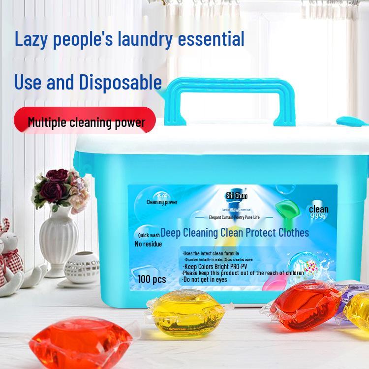 Mushi Pure 100-piece Laundry Detergent Pods with Long-lasting Fragrance, 5g Multi-effect All-in-One Laundry Beads.