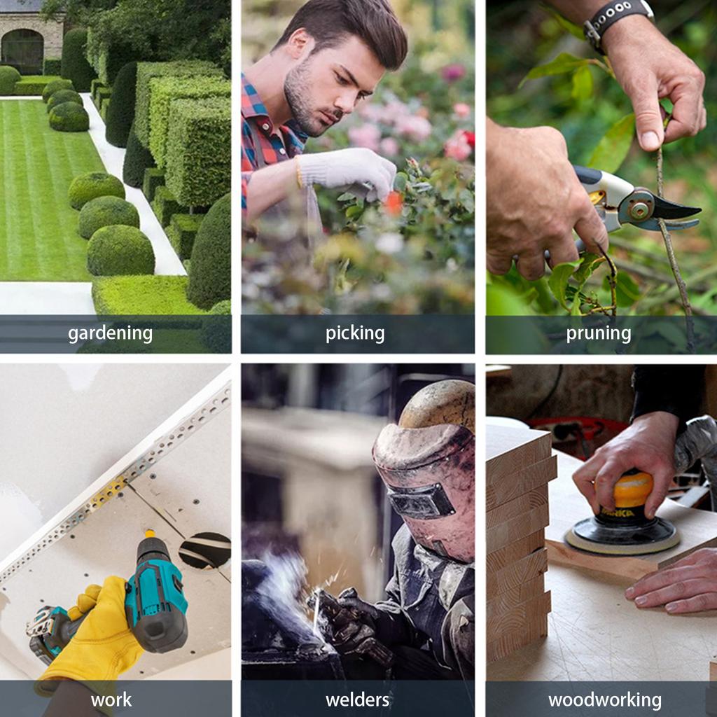 Multi-Functional Safety Work Gloves with for Palm Anti-slip Design Builder Gloves Gardening Gloves Light-Duty Gloves 1 P