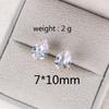 Delicate Water Drop Shaped Stud Earrings Luxury Silver Color Crystal CZ Ear Earrings for Women Fashion Versatile Jewelry