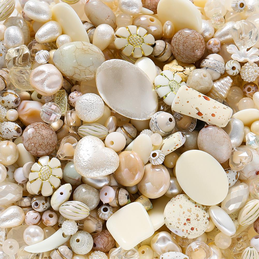 20g/Lot Mixed Shape Beads Acrylic Loose Spacer Bead for DIY Handmade Bracelet Necklace Jewelry Making Accessories Supplies
