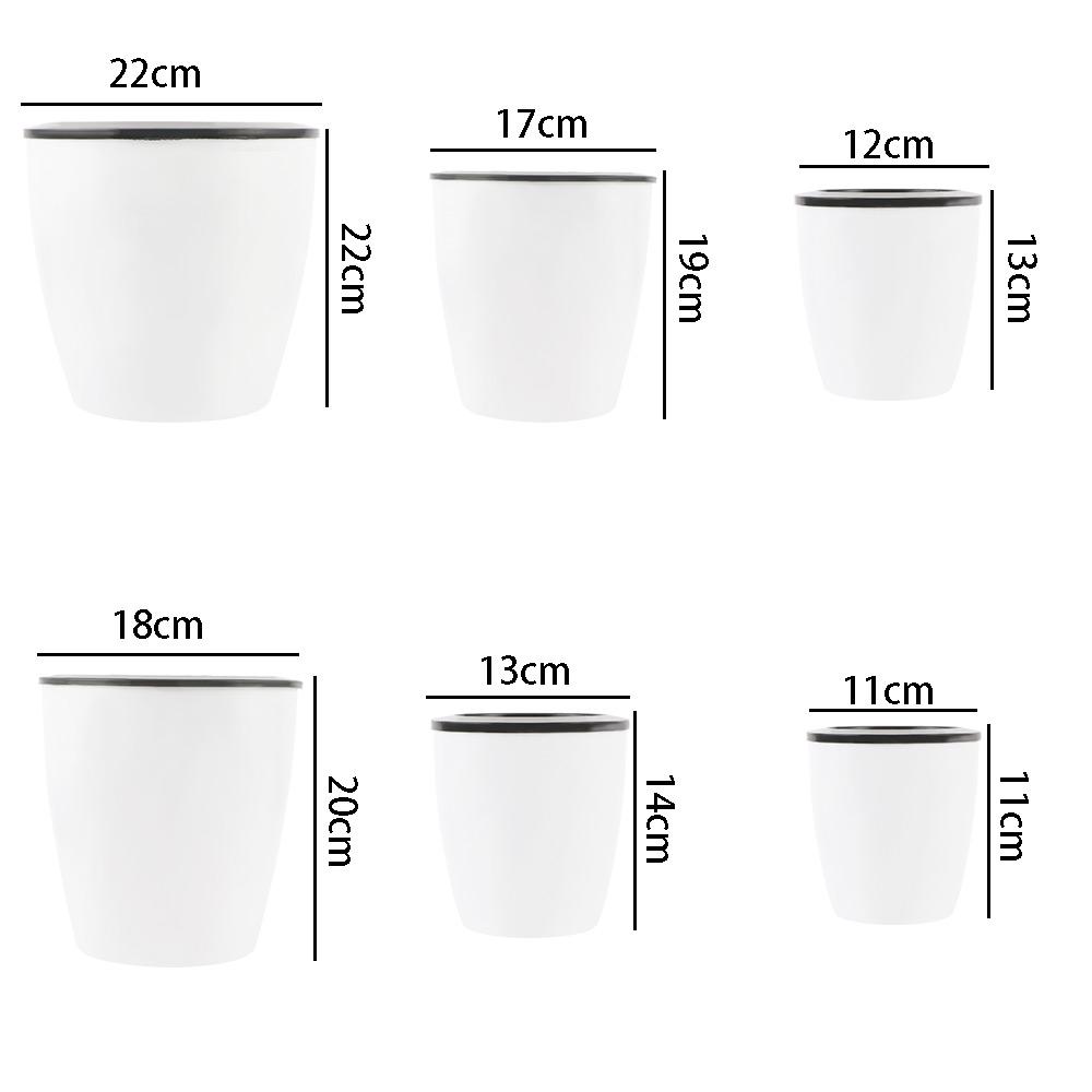 Round Office Self Watering Desktop Decoration Plants Basket Home Decor Flower Pots Planter