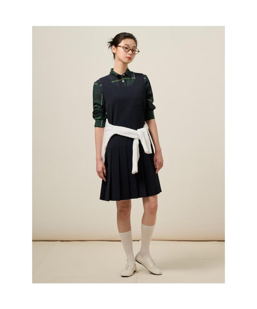 Binpolleidiseu Pleated Hem Sleeveless Dress Navy (Bf5271C01R)