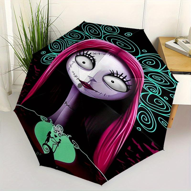

Sally, Nightmare Before Christmas Automatic Opening and Closing Umbrella - 8 Ribs Portable Folding Umbrella with Plastic Handle, Suitable fo