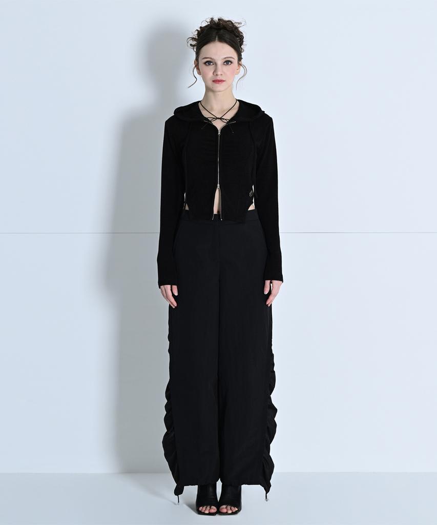 MAKE A TOAST Cynical Side Shirring Pants Black Mbdspa002Bk