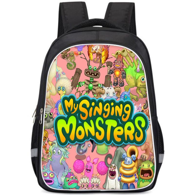 Durable Nylon My Singing Monsters Backpack With Vibrant Prints For School Kids