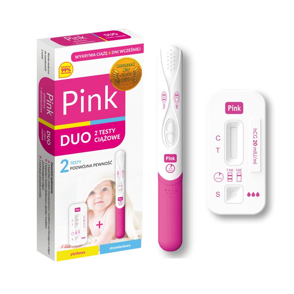 Platelet + Stream Pregnancy Test 2in1 Pink Duo 10 /U 1 pc