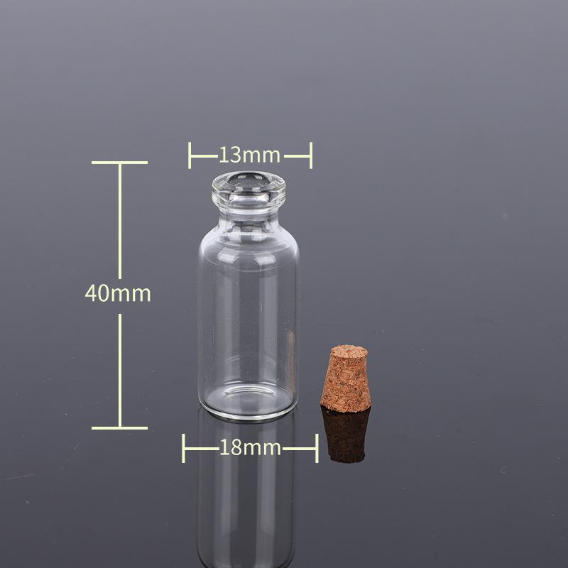 Transparent Glass Sealed Decoration Vial Cork Stopper Lid Storage Subpackage Bottle Multi Purpose Small Capacity Reagent Bottles