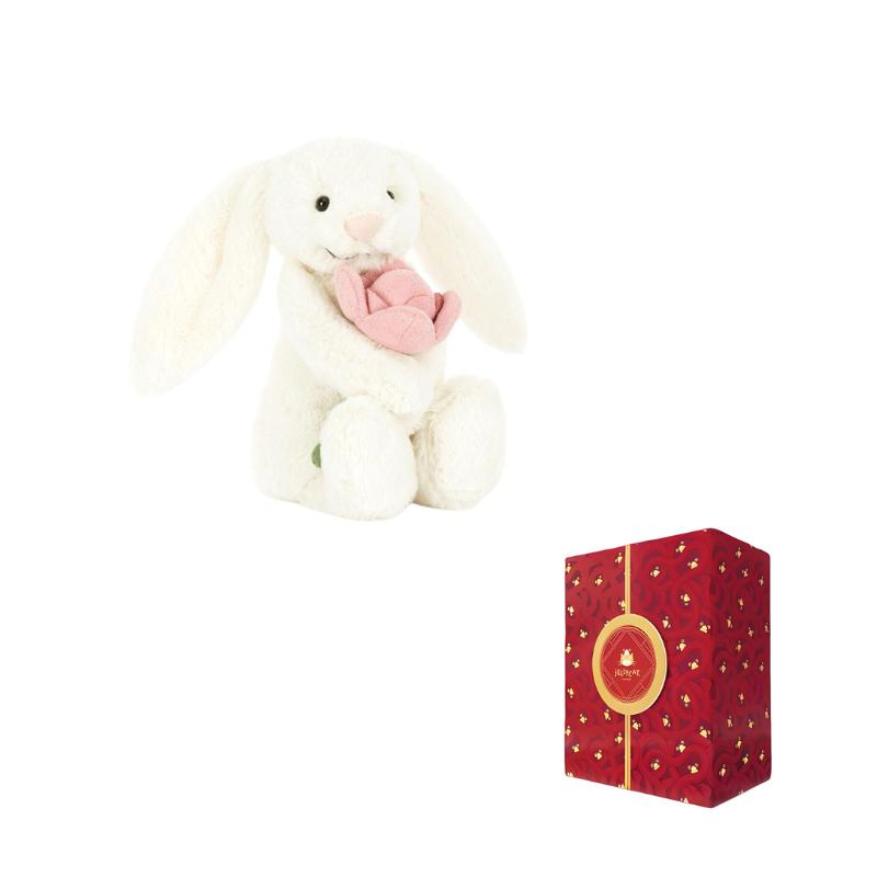 Jellycat Easter Collection Peony, Bunny With Flowers Dolls Plush Doll 15cm Height In Sitting Posture